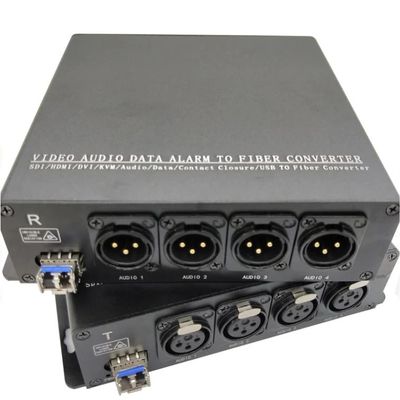 4Ch сбалансировало аудио к конвертеру волокна с модулем SFP соединителя XLR