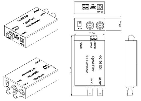 12G SDI к конвертеру волокна